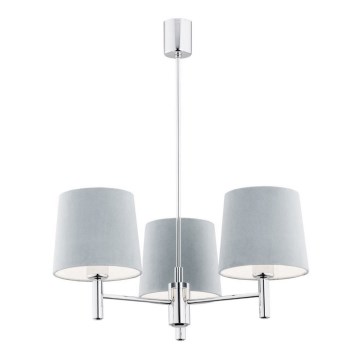 Argon 1383 - Kattokruunu tangossa BOLZANO 3xE27/15W/230V sininen/kiiltävä kromi