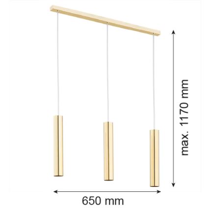 Argon 1443 - Kattokruunu johdossa GOMERA 3xGU10/5W/230V messinki