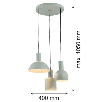 Argon 1470 - Kattokruunu johdossa SINES 3xE27/15W/230V vihreä