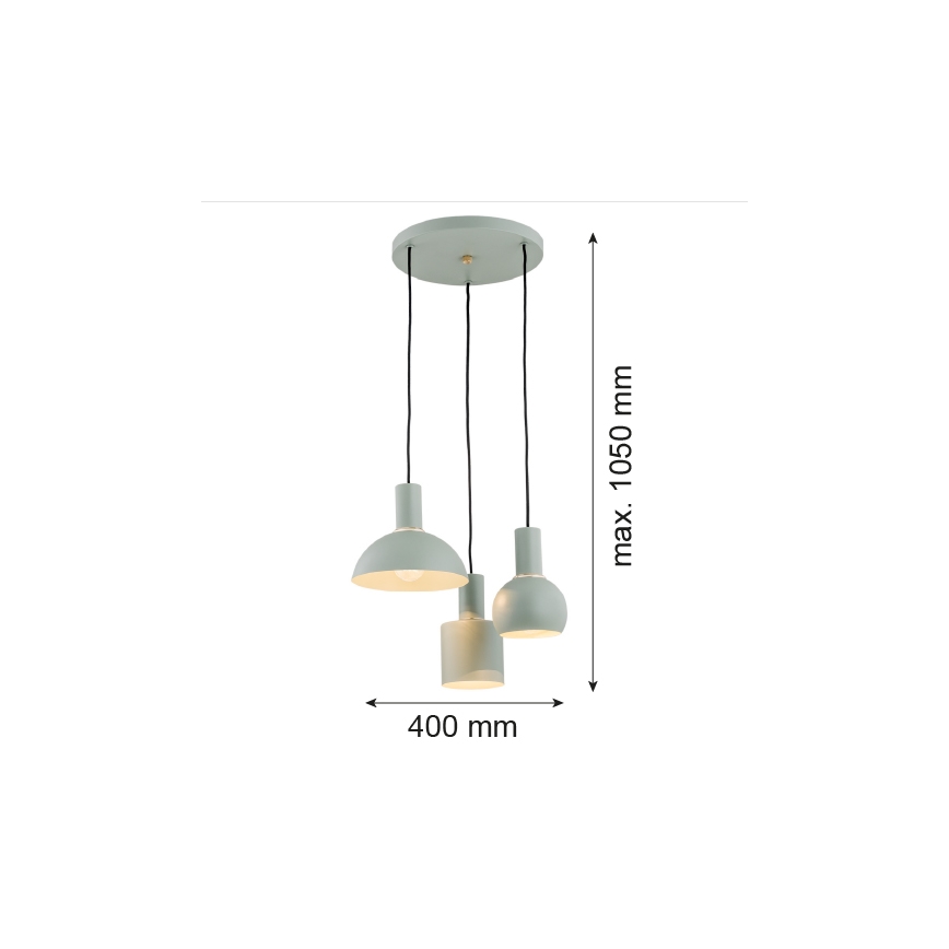 Argon 1470 - Kattokruunu johdossa SINES 3xE27/15W/230V vihreä