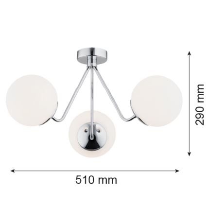 Argon 1477 - Pinta-asetettava kattokruunu TOMAR 3xE27/15W/230V kiiltävä kromi