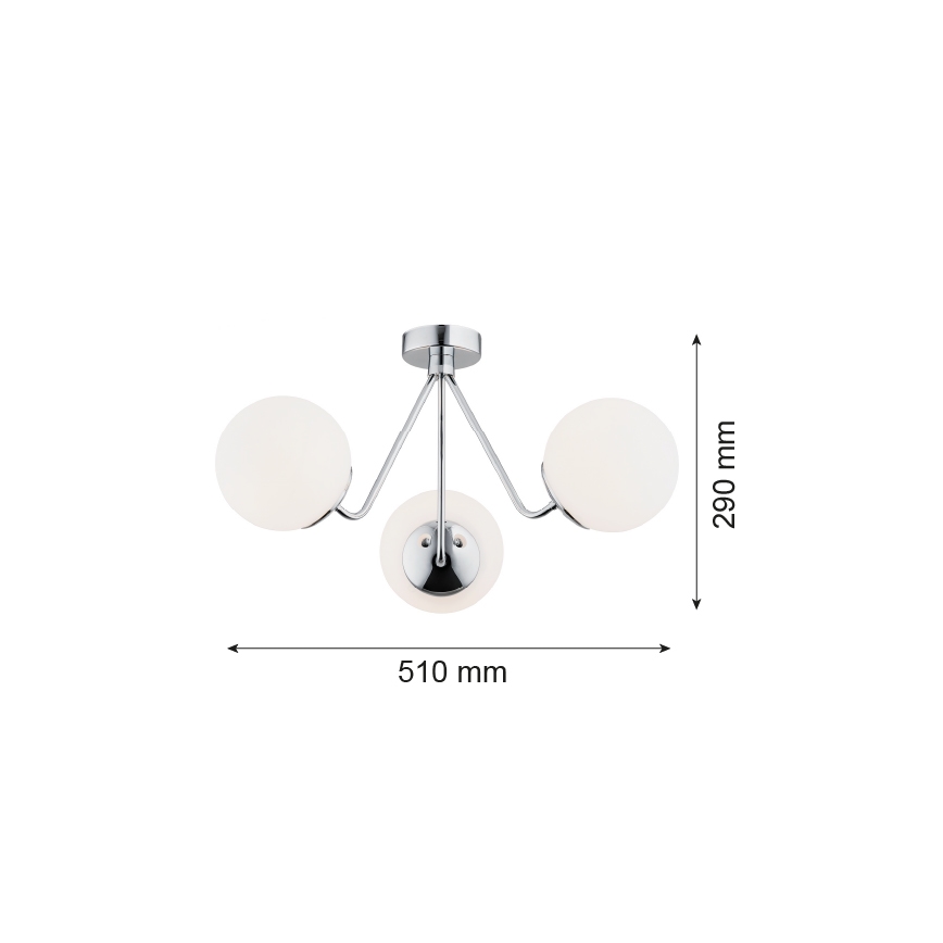 Argon 1477 - Pinta-asetettava kattokruunu TOMAR 3xE27/15W/230V kiiltävä kromi
