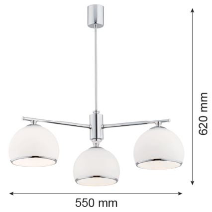 Argon 1487 - Kattokruunu tangossa MARBELLA 3xE27/15W/230V kiiltävä kromi