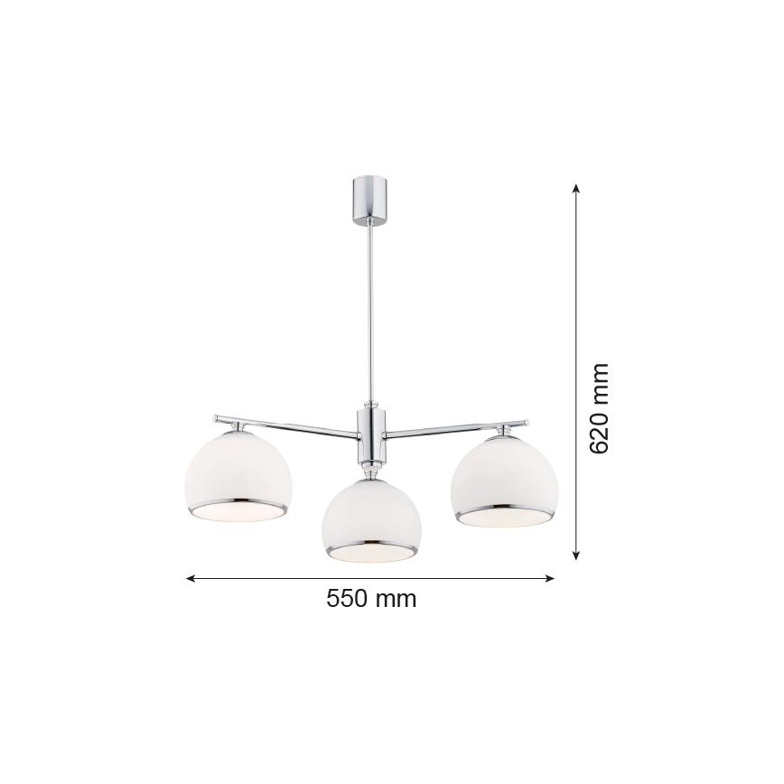 Argon 1487 - Kattokruunu tangossa MARBELLA 3xE27/15W/230V kiiltävä kromi
