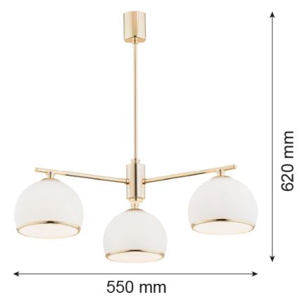 Argon 1488 - Kattokruunu tangossa MARBELLA 3xE27/15W/230V messinki
