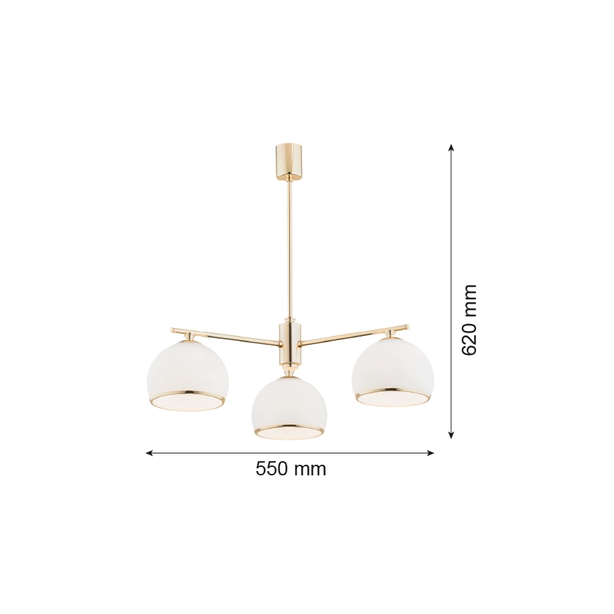 Argon 1488 - Kattokruunu tangossa MARBELLA 3xE27/15W/230V messinki