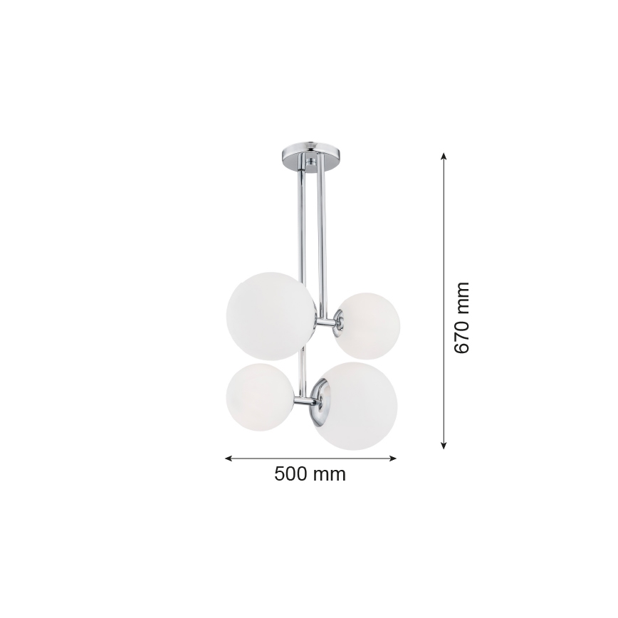 Argon 1646 - Kattokruunu tangossa ASPEN 4xE27/15W/230V kiiltävä kromi