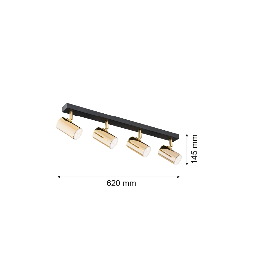 Argon 1688 - Kohdevalo LAGOS 4xGU10/5W/230V messinki/musta