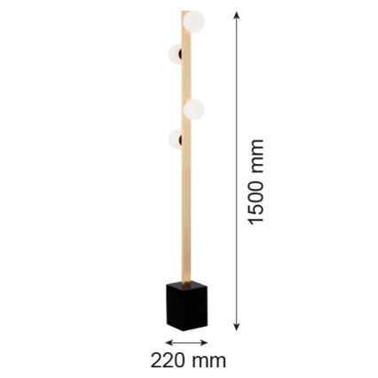 Argon 1738 - Lattialamppu FREEMONT 4xG9/5W/230V