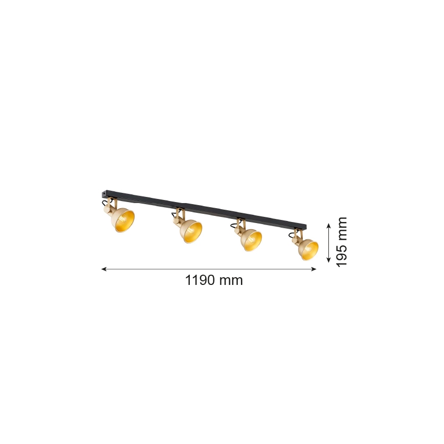 Argon 1801 - Kohdevalo LENORA 4xE14/7W/230V kulta/musta