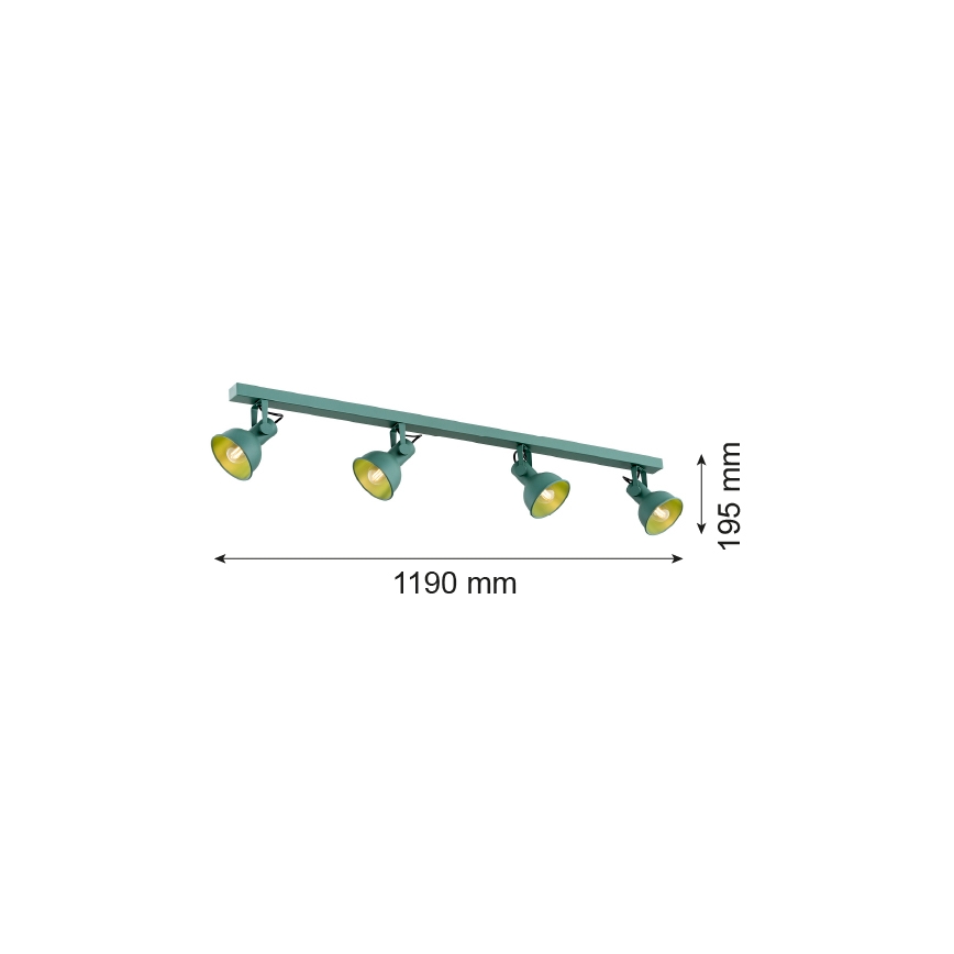 Argon 1819 - Kohdevalo LENORA 4xE14/7W/230V vihreä