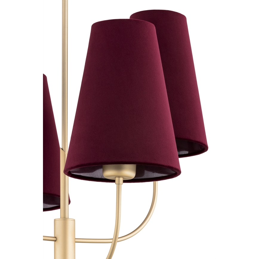 Argon 1827 - Riippukattokruunu SAFIANO 4xE27/15W/230V burgundy