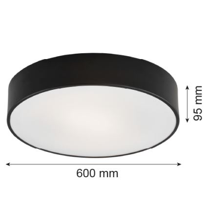 Argon 2084 - Kattovalo DARLING 5xE27/15W/230V d. 60 cm musta
