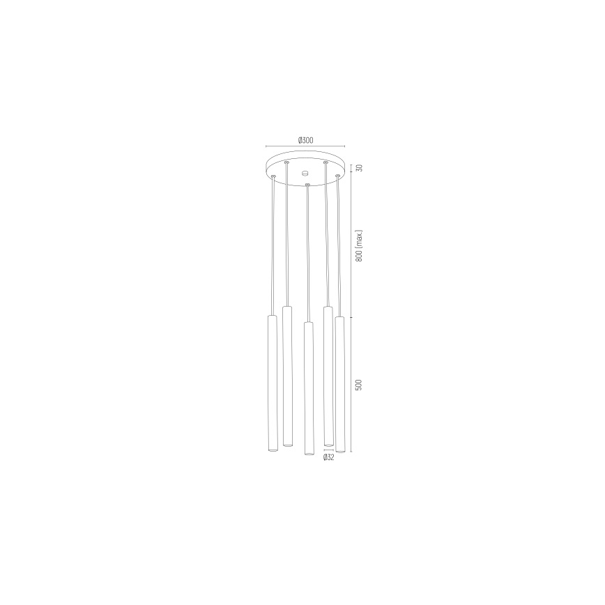 Argon 2109 - LED-kattokruunu johdossa SICILIA 5xLED/4,5W/230V