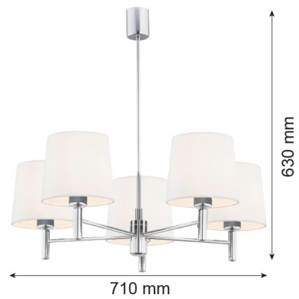 Argon 2110 - Kattokruunu tangossa BOLZANO 5xE27/15W/230V kerma