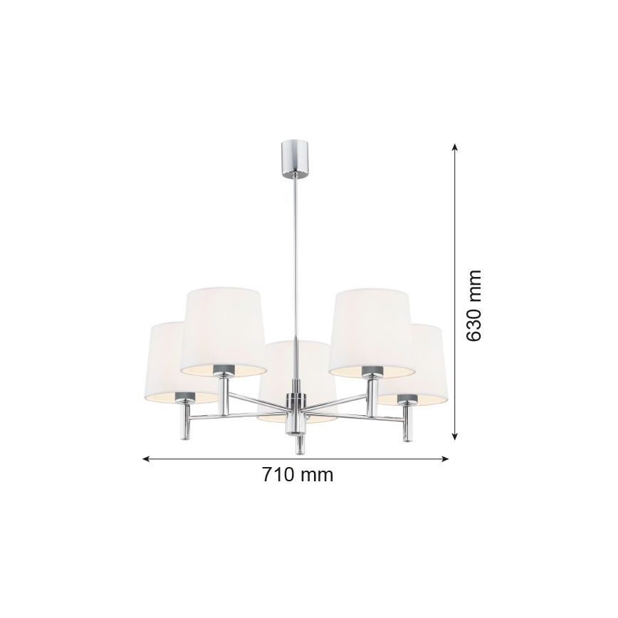 Argon 2110 - Kattokruunu tangossa BOLZANO 5xE27/15W/230V kerma