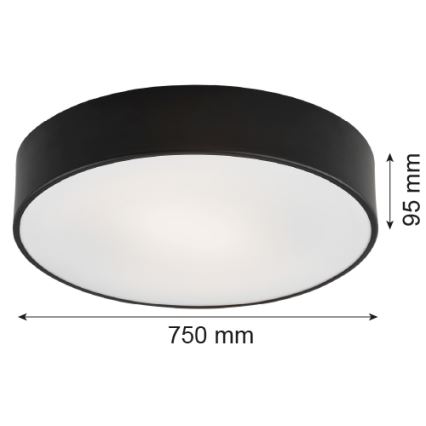 Argon 2536 - Kattovalo DARLING 6xE27/15W/230V d. 75 cm musta