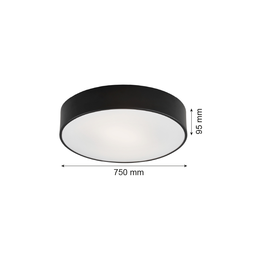 Argon 2536 - Kattovalo DARLING 6xE27/15W/230V d. 75 cm musta