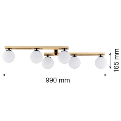 Argon 2544 - Pinta-asetettava kattokruunu FREEMONT 6xE14/7W/230V