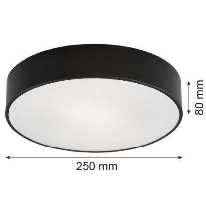Argon 3081 - Kattovalo DARLING 2xE27/15W/230V d. 25 cm musta