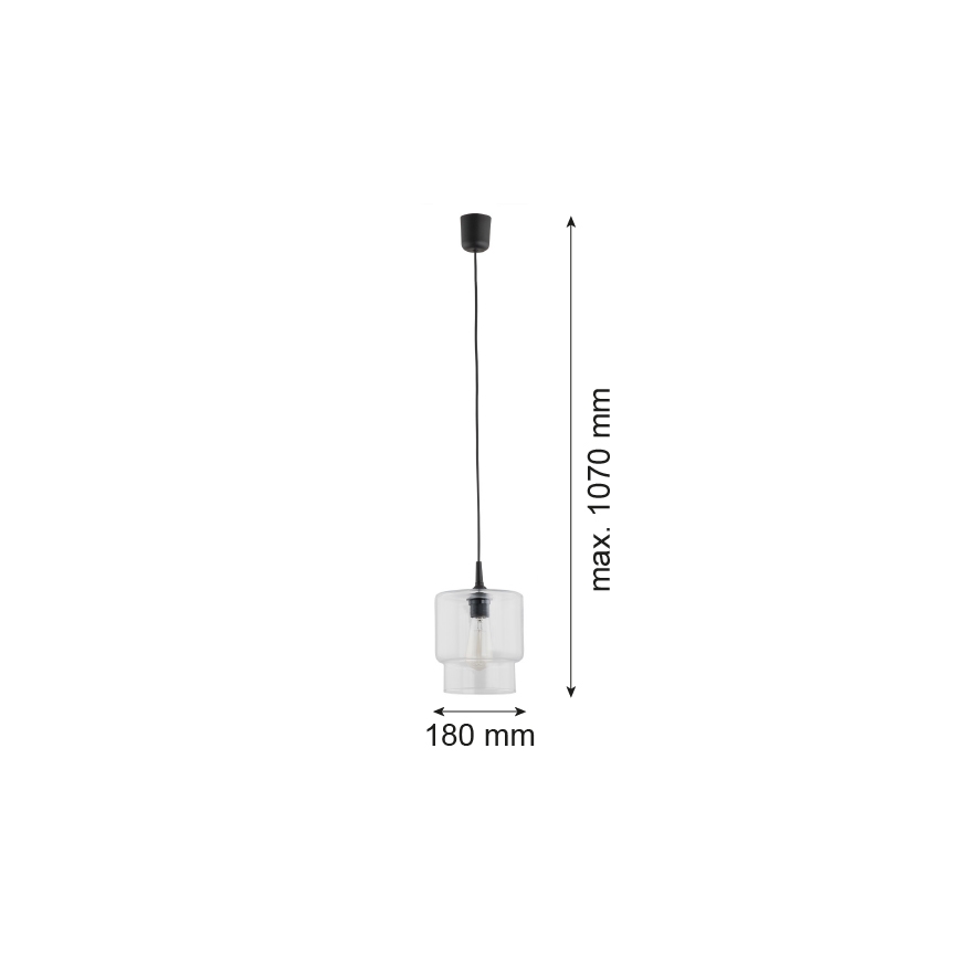 Argon 3275 - Kattokruunu johdossa NEWA 1xE27/15W/230V läpinäkyvä