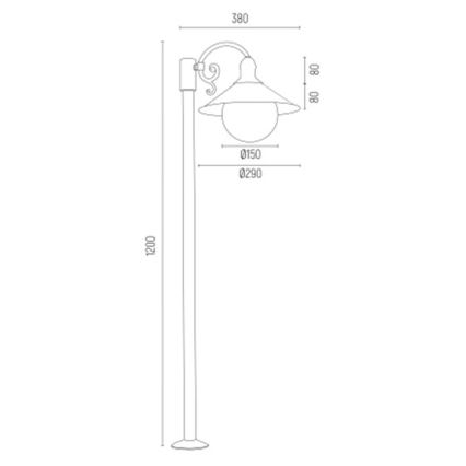Argon 3284 - Ulkovalaisin ERBA BIS 1xE27/15W/230V