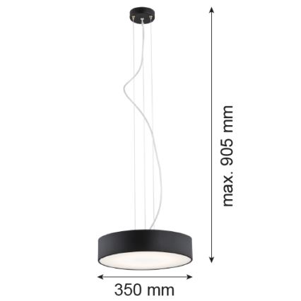 Argon 3350 - Kattokruunu DARLING 1xLED/30W/230V d. 40 cm musta