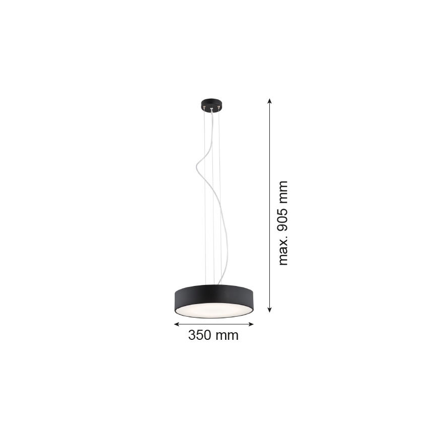 Argon 3350 - Kattokruunu DARLING 1xLED/30W/230V d. 40 cm musta