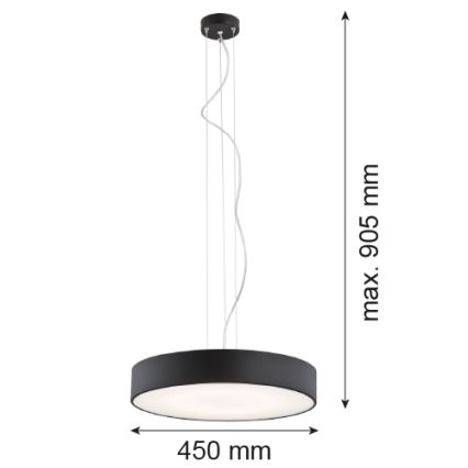 Argon 3352 - Kattokruunu  DARLING 1xLED/35W/230V d. 45 cm musta
