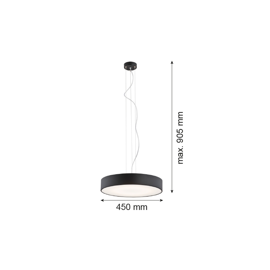 Argon 3352 - Kattokruunu  DARLING 1xLED/35W/230V d. 45 cm musta