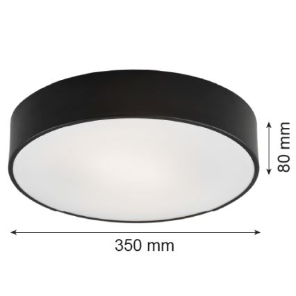 Argon 3570  - LED Kattovalo DARLING LED/25W/230V d. 35 cm musta