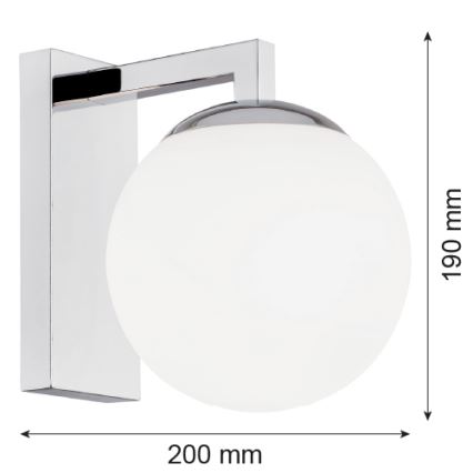 Argon 3735 - Seinävalaisin ASPEN 1xE27/15W/230V kiiltävä kromi
