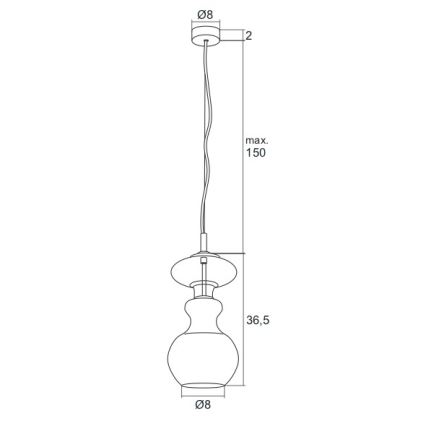 Argon 3800 - LED-kattokruunu narussa MODENA LED/8W/230V