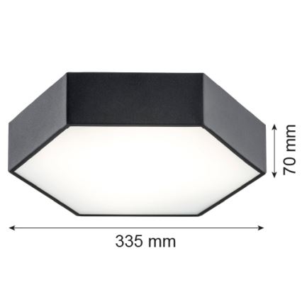 Argon 3823 - LED-kattovalaisin ARIZONA LED/22,5W/230V musta