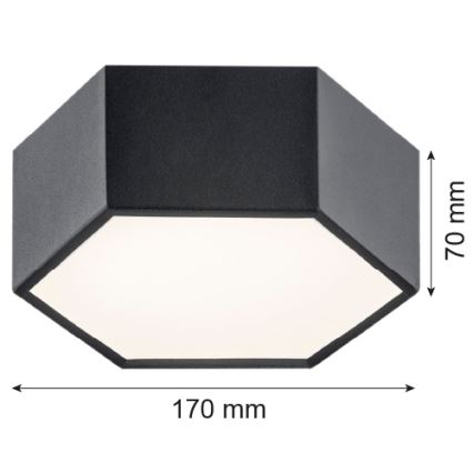 Argon 3824 - LED-kattovalaisin ARIZONA LED/9W/230V musta