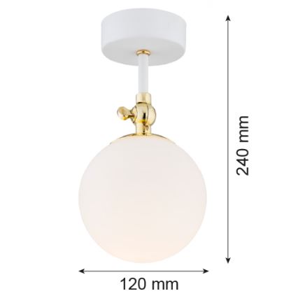 Argon 4002 - Kylpyhuoneen kiinteä kattokruunu LATINA 1xE14/7W/230V IP44 valkoinen/kultainen