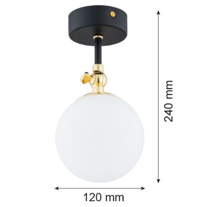 Argon 4003 - Kylpyhuoneen kiinteä kattokruunu LATINA 1xE14/7W/230V IP44 musta/messinki
