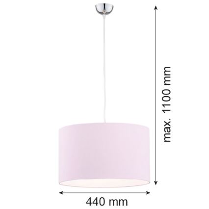 Argon 4136 - Kattokruunu johdossa MAGIC 1xE27/15W/230V vaaleanpunainen