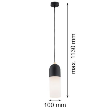 Argon 4213 - Kattokruunu johdossa BURGOS 1xE27/15W/230V musta