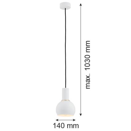 Argon 4215 - Kattokruunu johdossa SINES 1xE27/15W/230V d. 14 cm valkoinen