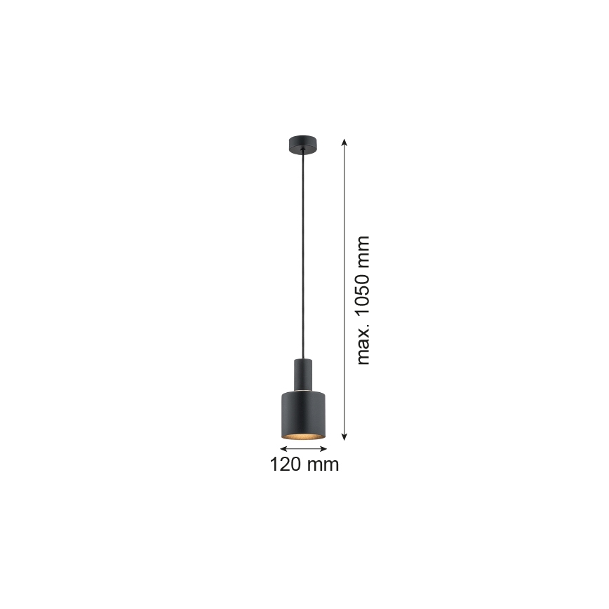 Argon 4219 - Kattokruunu johdossa SINES 1xE27/15W/230V d. 12 cm musta