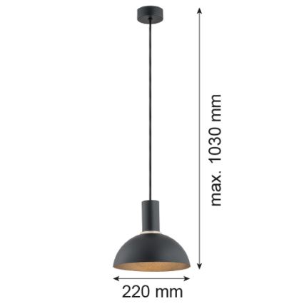 Argon 4222 - Riippuvalaisin SINES 1xE27/15W/230V halk. 28 cm musta