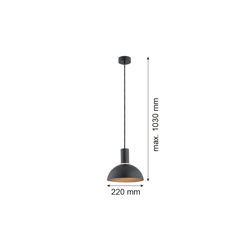 Argon 4222 - Riippuvalaisin SINES 1xE27/15W/230V halk. 28 cm musta