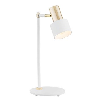 Argon 4256 - Pöytävalaisin DORIA 1xE27/15W/230V valkoinen/messinki