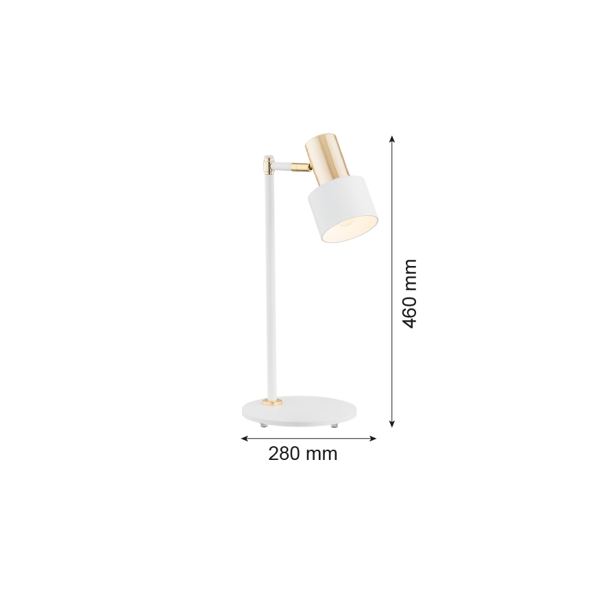 Argon 4256 - Pöytävalaisin DORIA 1xE27/15W/230V valkoinen/messinki