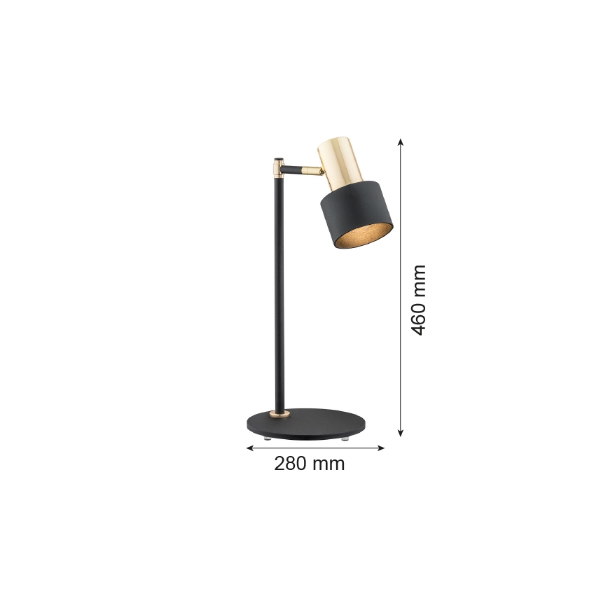 Argon 4257 - Pöytävalaisin DORIA 1xE27/15W/230V musta/messinki
