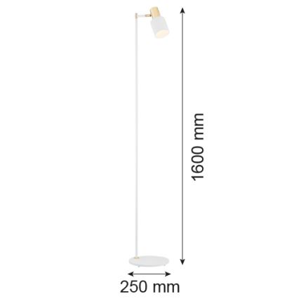 Argon 4258 - Lattialamppu DORIA 1xE27/15W/230V valkoinen/messinki
