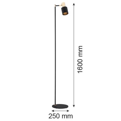 Argon 4259 - Lattialamppu DORIA 1xE27/15W/230V musta/messinki