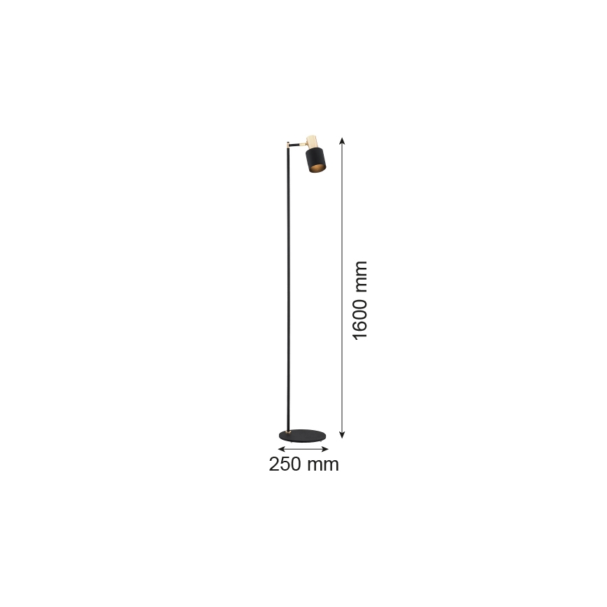 Argon 4259 - Lattialamppu DORIA 1xE27/15W/230V musta/messinki