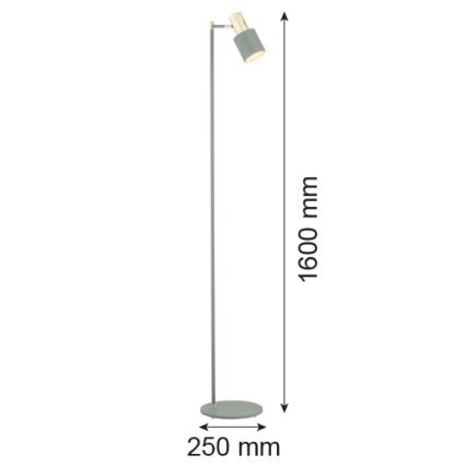 Argon 4271 - Lattialamppu DORIA 1xE27/15W/230V vihreä/messinki